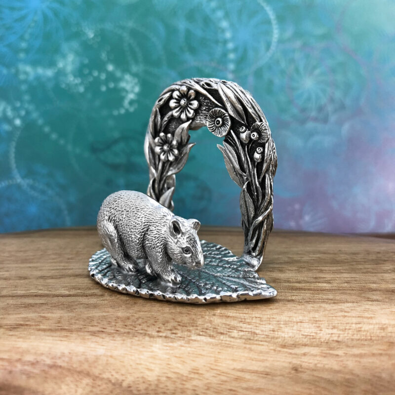Wombat Pewter Australian Souvenir Bottle Stop Premium Australian Made Gift by Oz Art Studios