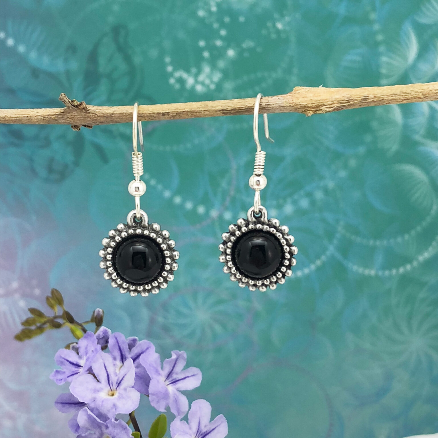 Black Onyx Earrings Premium Australian Made Gift by Oz Art Studios