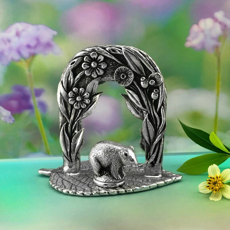 Australian Made Pewter Wombat Souvenir – Miniature Jewellery Box, Australiana Gift