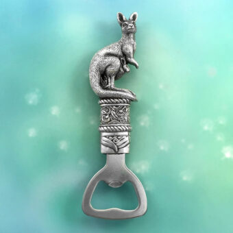 Kangaroo Australian Souvenir Pewter Bottle Opener