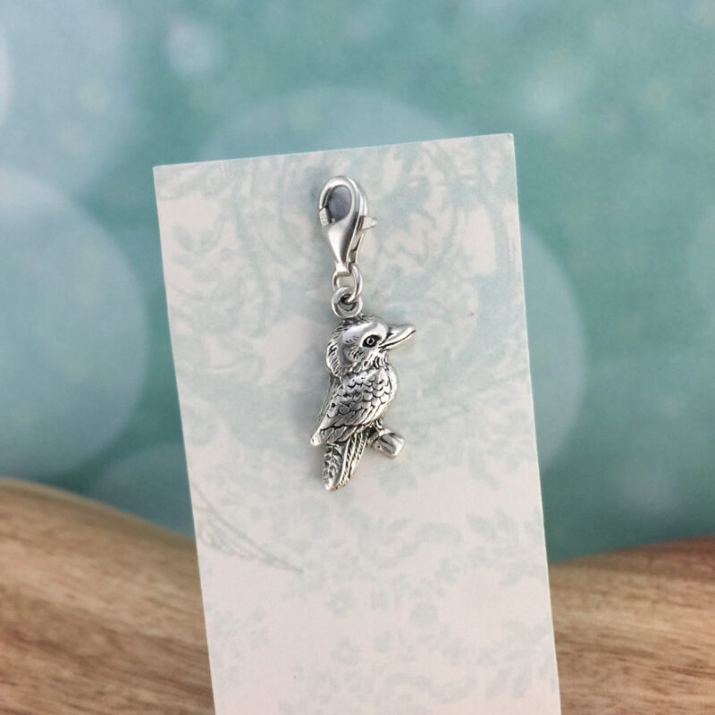 Kookaburra Souvenir Earrings Green Crystal Australiana Gift, Australian
